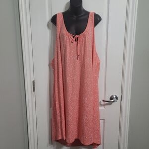 NWT VOGLIO by Penningtons Peach/white Cotton Night Dress Sz 4X
